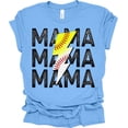 thumbnail image 1 of Trenz Shirt Company Baseball and Softball Mama Stacked Womens Short Sleeve T-shirt-Carolina Blue-4X-Large, 1 of 4
