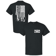 Best Dad Ever Shirt – Distressed Hunting & Fishing Flag Tee, Father’s Day Gift for Outdoorsman Dads, Black-5X-Large