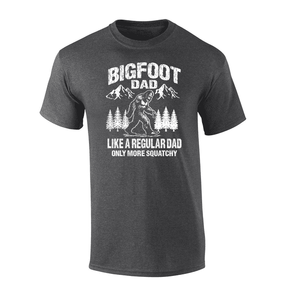 Trenz Shirt Company Bigfoot Dad, Like A Regular Dad Only More Squatchy Mens Short-Sleeve T-Shirt-Heather Grey-medium