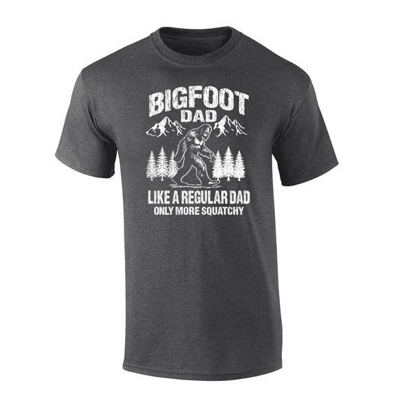 Trenz Shirt Company Bigfoot Dad, Like A Regular Dad Only More Squatchy Mens Short-Sleeve T-Shirt-Heather Grey-xl
