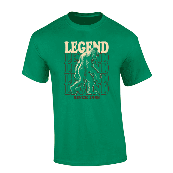 Trenz Shirt Company Bigfoot Folklore Legend Stacked 1958 Short Sleeve Mens Graphic T-Shirt-Kelly Green-medium