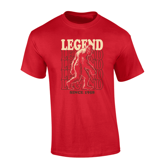 Trenz Shirt Company Bigfoot Folklore Legend Stacked 1958 Short Sleeve Mens Graphic T-Shirt-Red-xl