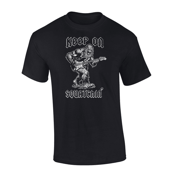 Trenz Shirt Company Bigfoot Rock N' Roll Keep On Squatchin' Mens Short-Sleeve T-Shirt-Black-4xl
