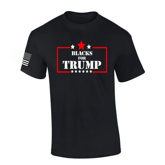 Trenz Shirt Company Blacks for Trump Short Sleeve T-shirt-Black-Large
