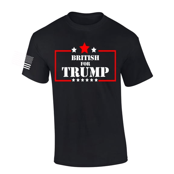Trenz Shirt Company British for Trump Short Sleeve T-shirt-Black-X-Large