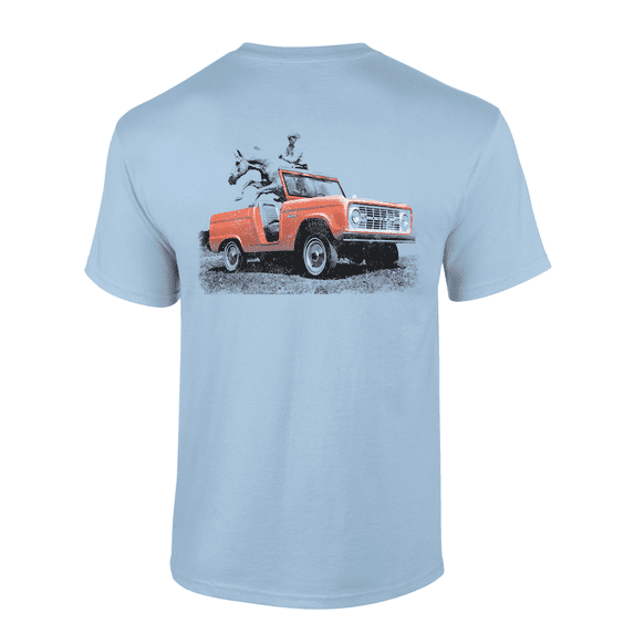 Trenz Shirt Company Bronco Cowboy Short-Sleeve Mens T-Shirt-Light Blue-6xl