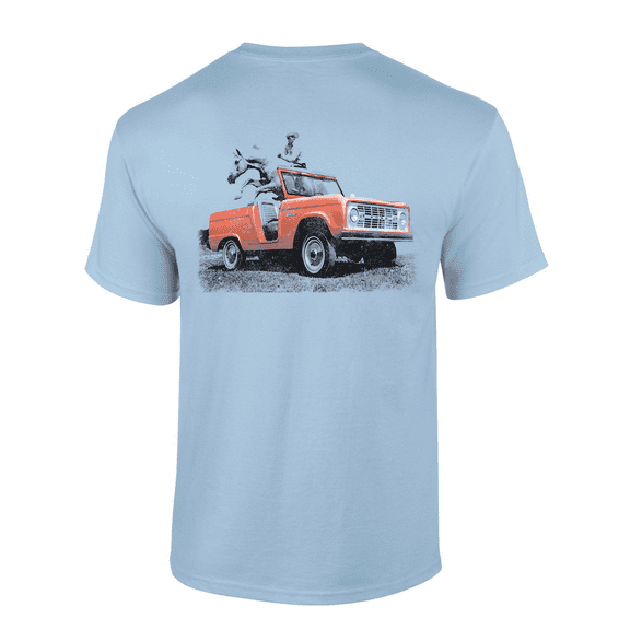 Trenz Shirt Company Bronco Cowboy Short-Sleeve Mens T-Shirt-Light Blue-small