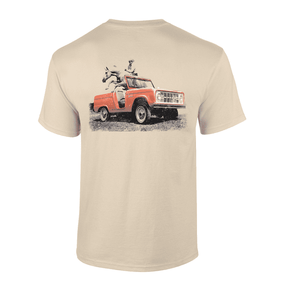 Trenz Shirt Company Bronco Cowboy Short-Sleeve Mens T-Shirt-Sand-xl