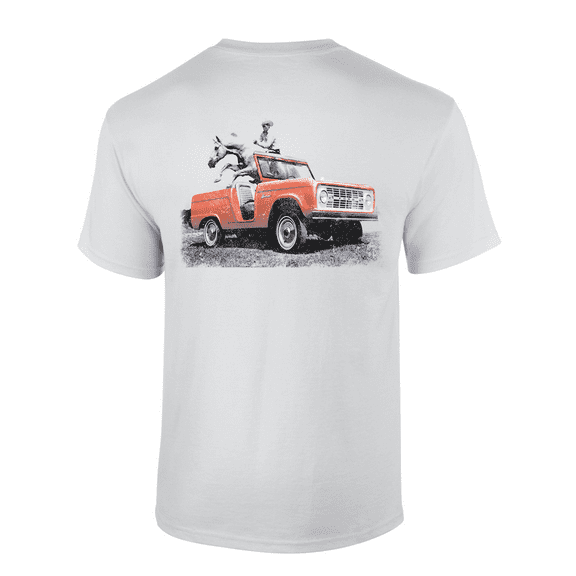 Trenz Shirt Company Bronco Cowboy Short-Sleeve Mens T-Shirt-White-small