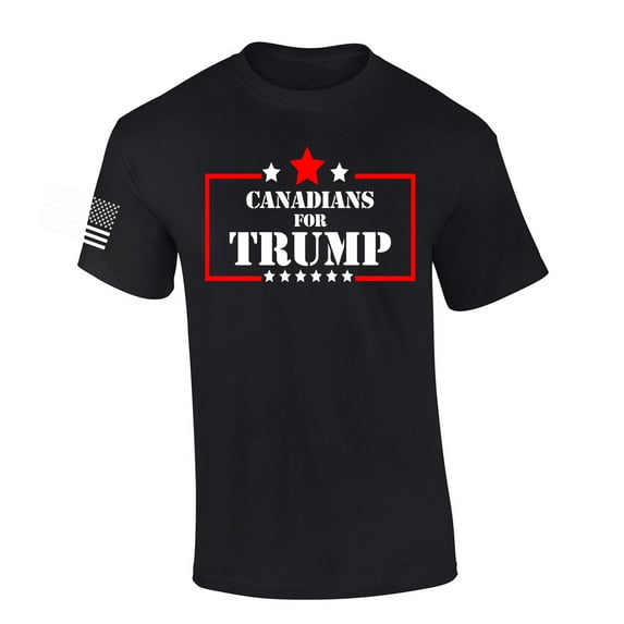 Trenz Shirt Company Canadians for Trump Short Sleeve T-shirt-Black-3X-Large