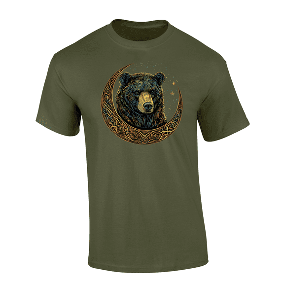 Trenz Shirt Company Celtic Bear Graphic Short Sleeve T-Shirt -Military-small