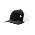 thumbnail image 1 of Trenz Shirt Company Christian Embroidered Cross Hat, Black/White, 1 of 4