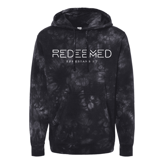 Trenz Shirt Company Christian Redeemed Ephesians 1:7 Scripture Tie-Dye Hoodie-Black-xl