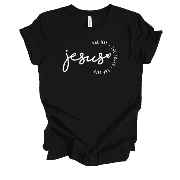 Trenz Shirt Company Christian Tee Jesus The Way, The Truth, The Life Womens Graphic T-Shirt-Black-xxxl