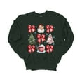 thumbnail image 1 of Trenz Shirt Company Christmas Sweatshirt Santa Claus Tree Cake Bows Coquette Christmas Crewneck Sweatshirt-Forest Green-xl, 1 of 1