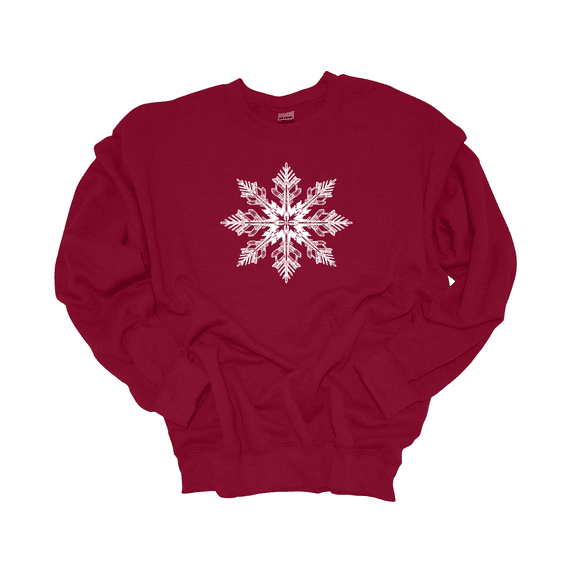 Trenz Shirt Company Christmas Winter Snowflake Crewneck Sweatshirt-Cardinal-xxxl