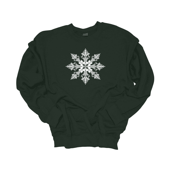 Trenz Shirt Company Christmas Winter Snowflake Crewneck Sweatshirt-Forest-large