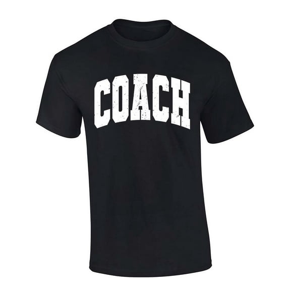 Trenz Shirt Company Coach T-shirt Distressed Sports Team Head Coach Short Sleeve T-shirt-Black-medium