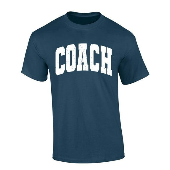 Trenz Shirt Company Coach T-shirt Distressed Sports Team Head Coach Short Sleeve T-shirt-Blue Dusk-medium