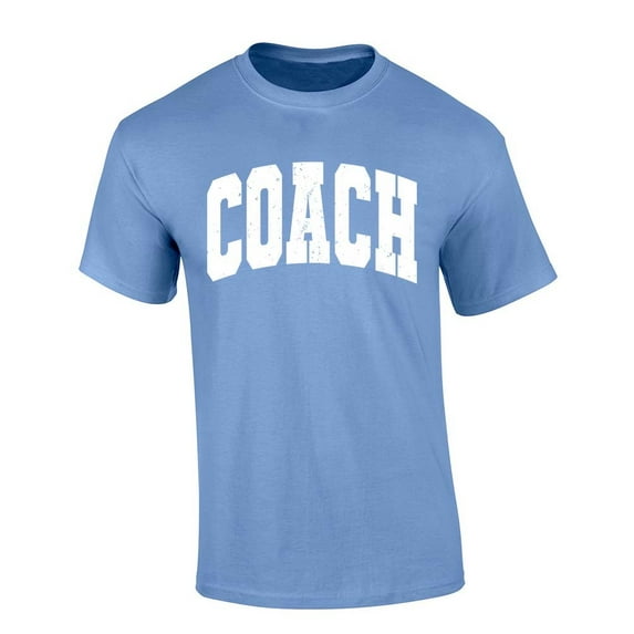 Trenz Shirt Company Coach T-shirt Distressed Sports Team Head Coach Short Sleeve T-shirt-Carolina Blue-5xl