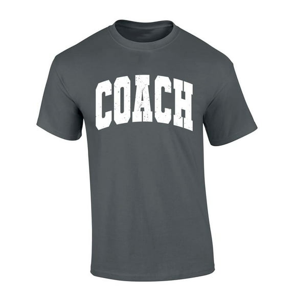 Trenz Shirt Company Coach T-shirt Distressed Sports Team Head Coach Short Sleeve T-shirt-Charcoal-large