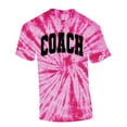 thumbnail image 1 of Trenz Shirt Company Coach T-shirt Distressed Sports Team Head Coach Short Sleeve T-shirt-Pink Tie Dye-small, 1 of 4