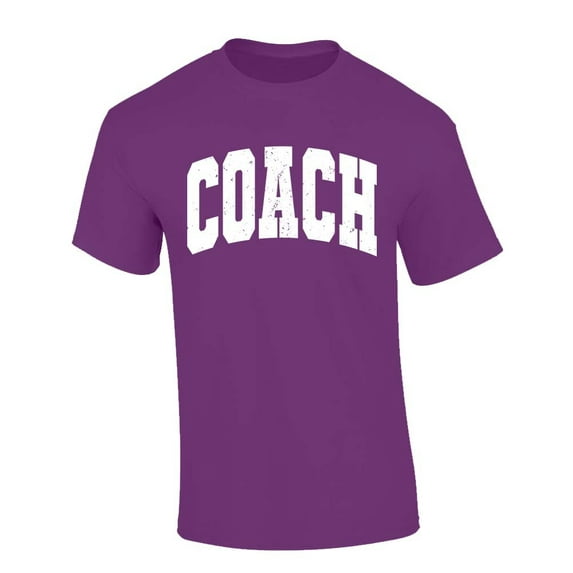 Trenz Shirt Company Coach T-shirt Distressed Sports Team Head Coach Short Sleeve T-shirt-Purple-6xl
