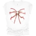 thumbnail image 1 of Trenz Shirt Company Coquette Baseball Bow Womens Short Sleeve T-shirt-White-4X-Large, 1 of 4
