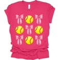 thumbnail image 1 of Trenz Shirt Company Coquette Softball Bow Womens Short Sleeve T-shirt-Fuchsia-Medium, 1 of 1
