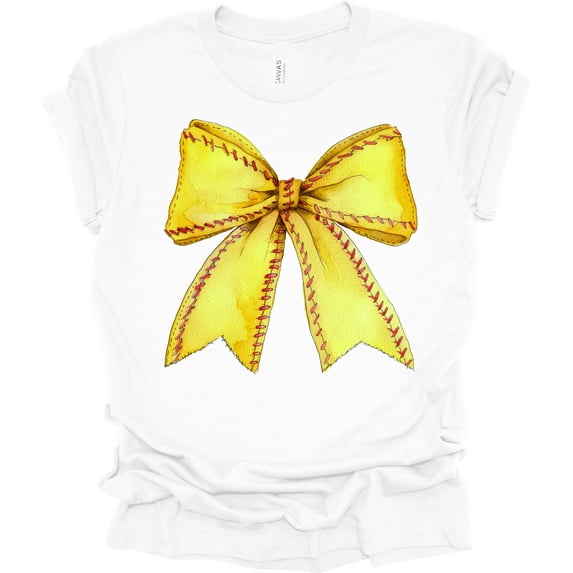 Trenz Shirt Company Coquette Softball Bow Womens Short Sleeve T-shirt-White-4X-Large