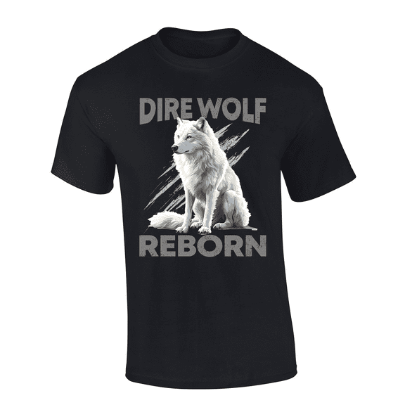 Trenz Shirt Company Dire Wolf Reborn Graphic Short-Sleeve T-Shirt – Scratched Background Design-Black-6xl