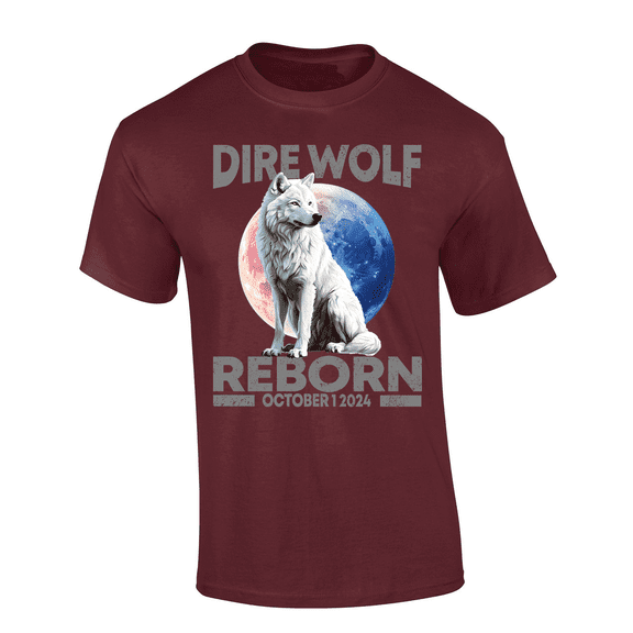Trenz Shirt Company Dire Wolf Reborn Graphic T-Shirt – October 1, 2024 Colorful Moon Design-Maroon-xxxl