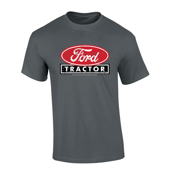 Trenz Shirt Company Distressed Ford Oval Tractor Graphic Short-Sleeve Mens T-Shirt-Charcoal-5xl