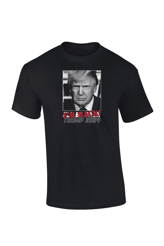 Donald Trump I'm Back Trump 2024 47th President Short Sleeve T-shirt Graphic Tee-Black-medium