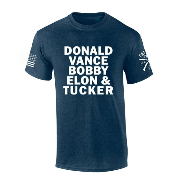 Trenz Shirt Company Donald Vance Bobby Elon & Tucker 2024 Short Sleeve T-shirt-Heather Navy-xxl