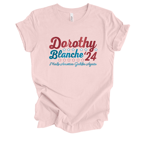 Trenz Shirt Company Dorothy Blanche '24 Make America Golden Again Womens Graphic T-Shirt-Soft Pink-large