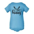thumbnail image 1 of Trenz Shirt Company Easter 1st Time Bunny Infant Baby Onesie-Aqua-12 Months, 1 of 4