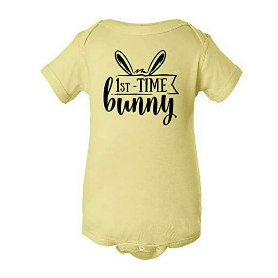 Trenz Shirt Company Easter 1st Time Bunny Infant Baby Onesie-Banana-24 Months