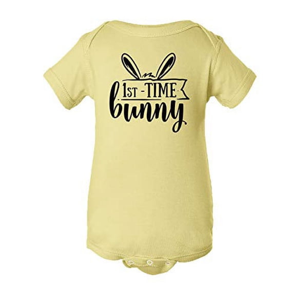 Trenz Shirt Company Easter 1st Time Bunny Infant Baby Onesie-Banana-6 Months