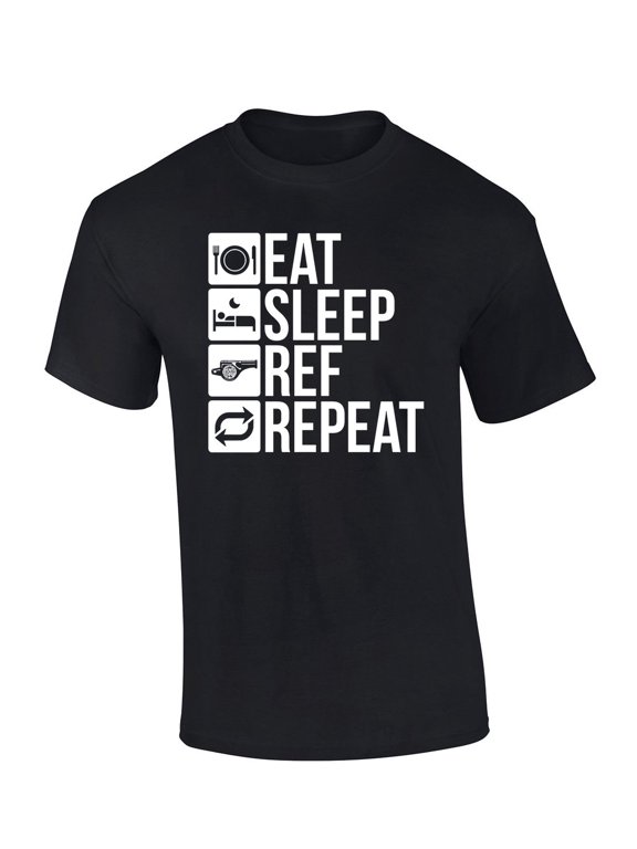 Eat Sleep Ref Repeat Funny IAABO Basketball Short Sleeve T-Shirt-Black-XL