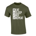 thumbnail image 1 of Trenz Shirt Company Eat Sleep Ref Repeat Funny IAABO Basketball Short Sleeve T-Shirt-Military-Large, 1 of 1