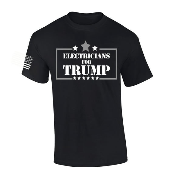 Trenz Shirt Company Electricians For Trump Short Sleeve T-shirt-Black-5X-Large