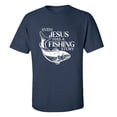 thumbnail image 1 of Trenz Shirt Company Even Jesus Has A Fishing Story Unisex Short Sleeve T-shirt-Navy-medium, 1 of 4