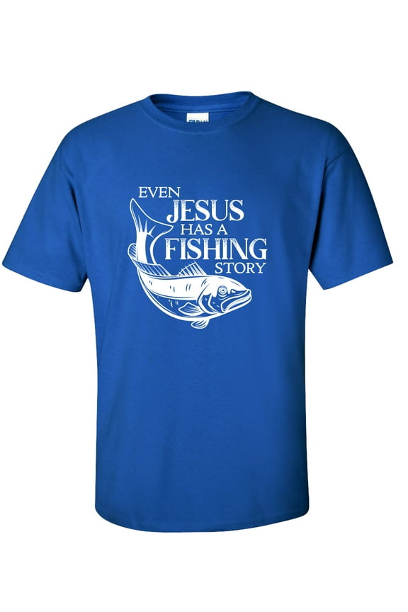 Even Jesus Has A Fishing Story Unisex Short Sleeve T-shirt-Royal-xl