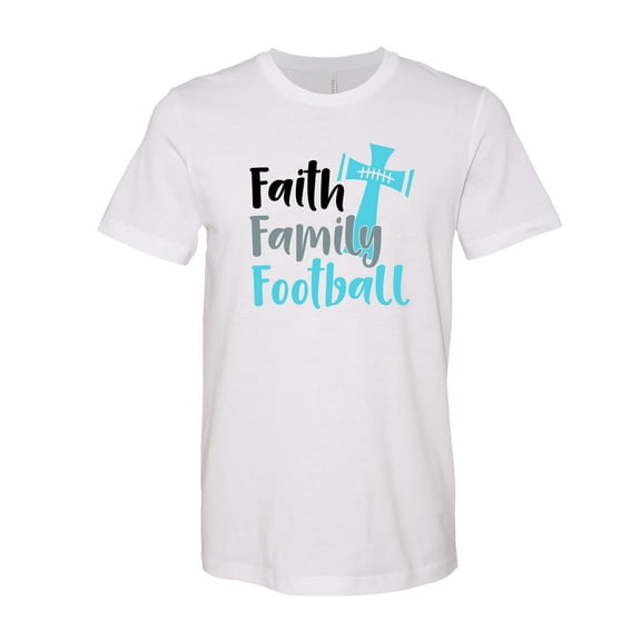 Trenz Shirt Company Faith Family Football Short Sleeve T-shirt-small