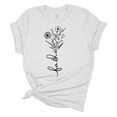 thumbnail image 1 of Trenz Shirt Company Faith Floral Bouquet Unisex Ladies Design Christian T-shirt Graphic Tee-White-xl, 1 of 4