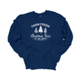 thumbnail image 1 of Trenz Shirt Company Farm Fresh Christmas Trees Fir, Pine, Spruce, Cut & Carry Crewneck Sweatshirt-Navy-small, 1 of 1