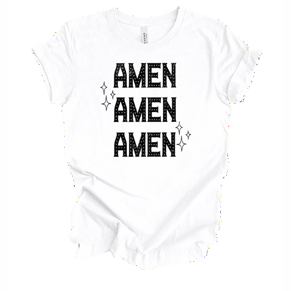 Trenz Shirt Company Fear Not Amen Stacked Womens Christian Short Sleeve T-shirt-White-small