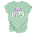 thumbnail image 1 of Trenz Shirt Company Fear Not Floral Spring Design Trust God Womens Christian Short Sleeve T-shirt-Mint-4xl, 1 of 1