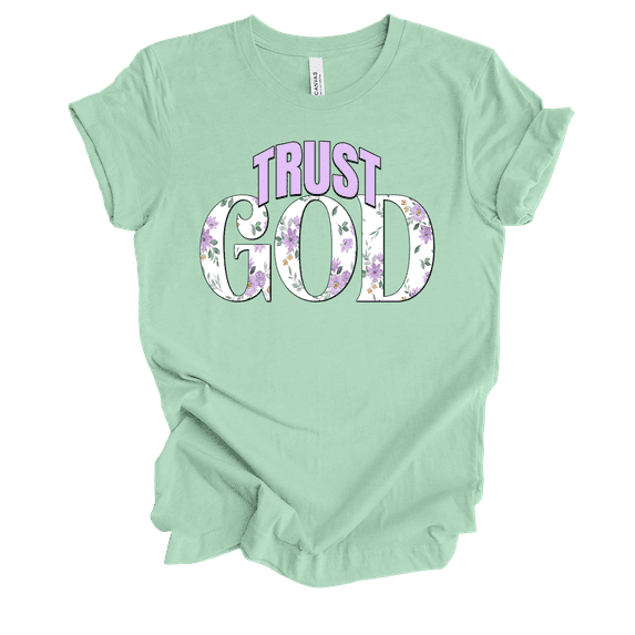 Trenz Shirt Company Fear Not Floral Spring Design Trust God Womens Christian Short Sleeve T-shirt-Mint-4xl